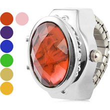 Fashion Women's Inner Flowers Alloy Analog Quartz Ring Watch (Assorted Colors)