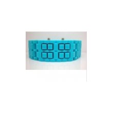 fashionable sky blue bracelet digital led woman/man flashing watches