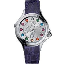 Fendi 'Crazy Carats' Teju Lizardskin Strap Watch Purple/ Multi