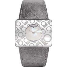 Ferragamo Women's F65LBQ9991 S108 Venna White Mother-Of-Pearl Wat ...