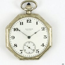 Fine Quality Waltham 14k White Gold Pocket Watch C1917