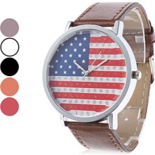 Flag Women's National Style PU Analog Quartz Wrist Watch (Assorted Colors)