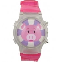 Flip Top Light Up Watch - Pig