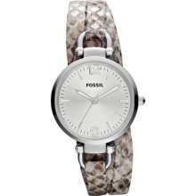 Fossil Georgia Python Print Leather Ladies Watch Es3154