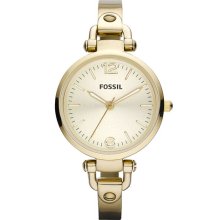 Fossil 'Georgia' Round Dial Bangle Watch, 32mm Gold