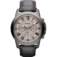 Fossil Grant Chronograph Leather Watch Grey - FS4766