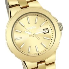 Fossil Ladies Am4408 St.steel Gold Plated Wr.165' Date Watch