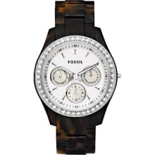 Fossil Ladies Stella Faux Tortoise Multifunctional Dial Watch