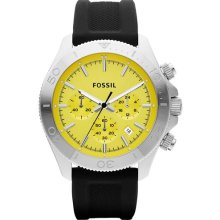 Fossil 'Retro Traveler' Chronograph Silicone Strap Watch, 45mm