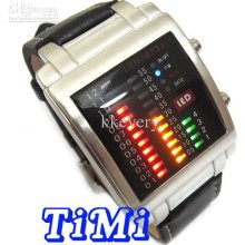 Freeship Wholesale Watch For Men Fashion Led Light Dot Matrix Digita