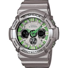 G-Shock Xl Men's Ana-Digi Grey Watch with Green Accents Men's