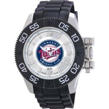 Game Time Black Mlb-Bea-Min Men'S Mlb-Bea-Min Beast Minnesota Twins Round Analog Watch