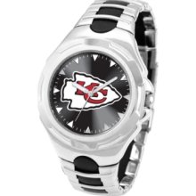 Game Time Watch, Mens Kansas City Chiefs Black Rubber and Stainless St