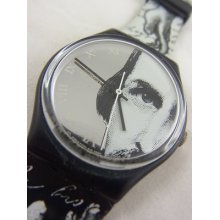 Gb149 Swatch 1992 Glance Piero Fornasetti Gold Authentic