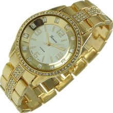 Geneva Ladies Or Men's Golden Watch Gm10ag