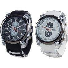 Geneva Platinum Decorative Chronograph Silicone Sports Watch