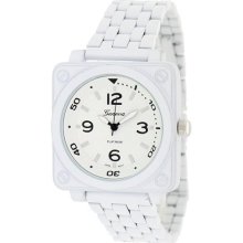 Geneva Platinum Women's 2045.White White Ceramic Quartz Watch wit ...