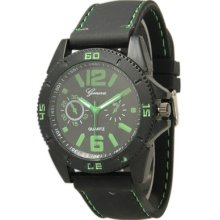 Genuine Black-green Geneva Men's Watch Fashion Designer 7496