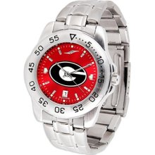 Georgia Bulldogs UGA Ladies Stainless Steel Dress Watch