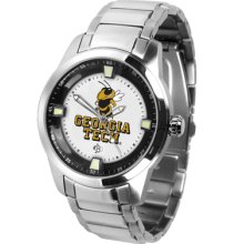 Georgia Tech Logo- Mens Titan Steel Watch