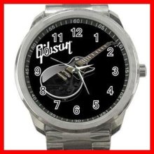 Gibson Les Paul Guitar Band Silvertone Sports Metal Watch 174