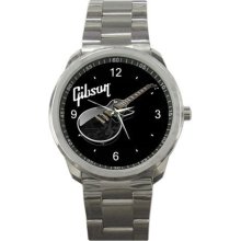 Gibson Les Paul Guitar Band Sport Metal Watch Gift model 32049432 - Gun Metal