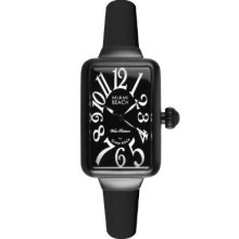 Glam Rock Art Deco Collection Women's Quartz Watch With Black Dial Analogue Display And Black Silicone Strap 0.96.2952