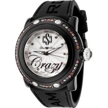 Glam Rock Watches Women's Miami Beach Multicolor Crystal Black Silicon