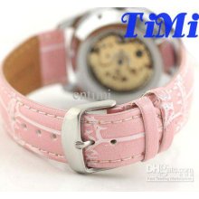 Goer Fashion Pink Mickey Dial Women Lady Girl Wrist Watch Automatic