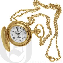 Gold-Plated Brushed Finish Quartz Pendant Watch 6765