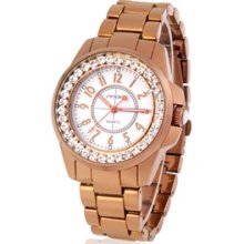 Gold SINOBI 9390 Women's Stainless Steel Analog Quartz Watch Sz L