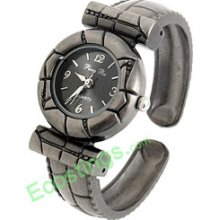 Good Jewelry Bangle Quartz Watch Round Shape Watchcase -Gray