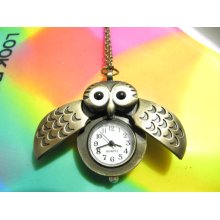 Gorgeous jewerly The OWL Pocket Watch Necklace Pendant