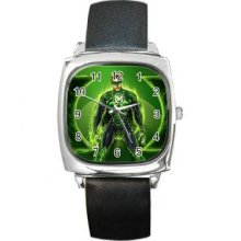 Green Lantern Unisex Silver-Tone Square Metal Watch 01