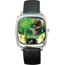 Green Lantern Unisex Silver-Tone Square Metal Watch 11