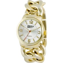 Gruen II Ladies Dress Watch w/Round Goldtone Case, Silver Dial and GT Bracelet Band