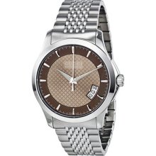 Gucci G-timeless Brown Dial Stainless Steel Automatic Mens Watch Ya126412