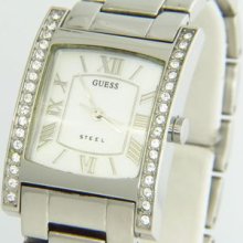 Guess G10145l White Mop Dial Women's Crystal Watch