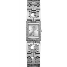 Guess Ladies Steel Watch W10225l1 Swarovsky Crystal