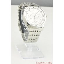 Guess Ladies Watch Multifunction Silver Steel U11065l1 Usa