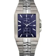 Guess Multifunction Men's Retangular Shape Silver Tone U11531g2