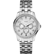 Guess Silver-Tone Polished Glamour Ladies Watch U0147L1