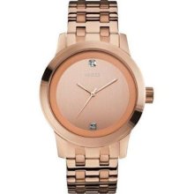 Guess U0103g2 Women Rose Gold Stainless-steel Bracelet Rose Gold Dial Watch