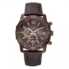 Guess U16002g1 Sport Brown Chronograph Mens Watch