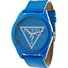 Guess Watches Women's Blue Dial Blue Leather Blue Leather/Blue Dial W