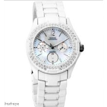 Guess White Rock Candy Swarovski Chronograph Womens Watch