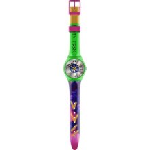 GZ215 Swatch Unisex Playa Look Silver Dial Plastic Bracelet Watch