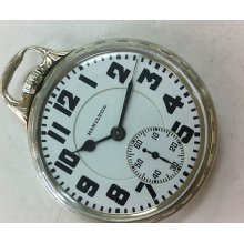 Hamiltion Pocket Watch, 992, Size 18, 14 K White Gold Filled Very Clean, Working