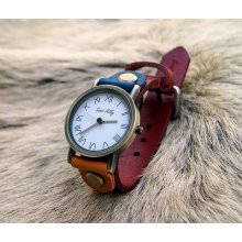 Hand-woven highend suede brecelet watch, leather retro watch,unisex charm bracelet watch DA062