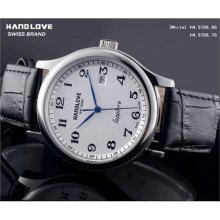 Handlove Handlove White Dial Imported Genuine Leather Menâ€²s Swiss Watch